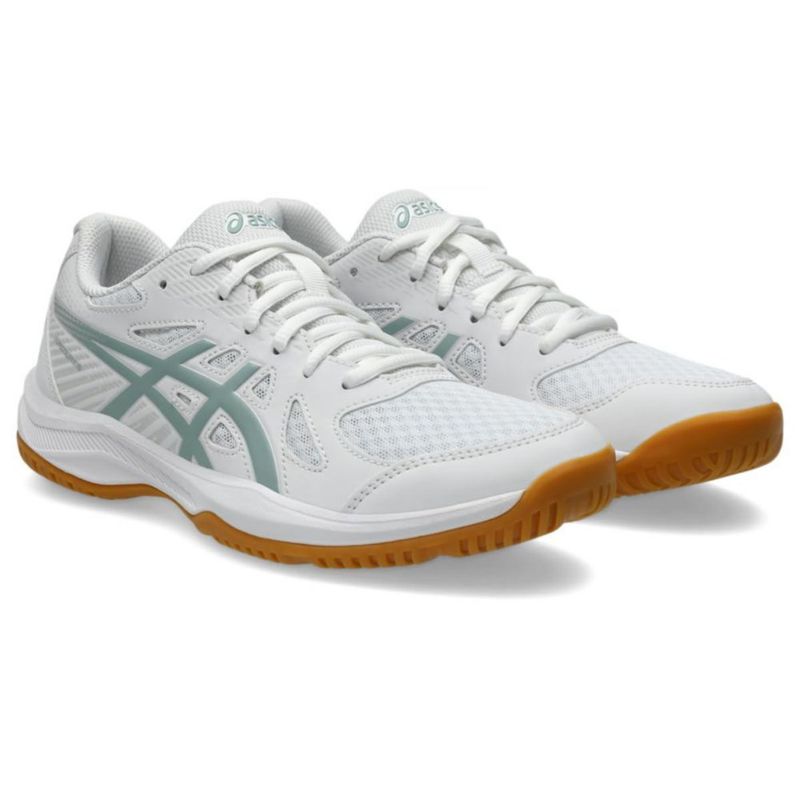 Zapatillas de voleibol ASICS Upcourt 6 9.5 Mujer Blanco/Niebla Oceánica