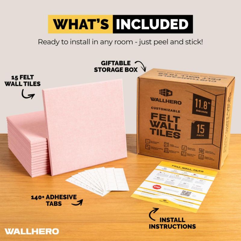 Tablero de corcho para oficina 59 x 36 pulgadas paquete de 15 | Baldosas de corcho tablero de visión grande tablero de pared tablero de corcho grande