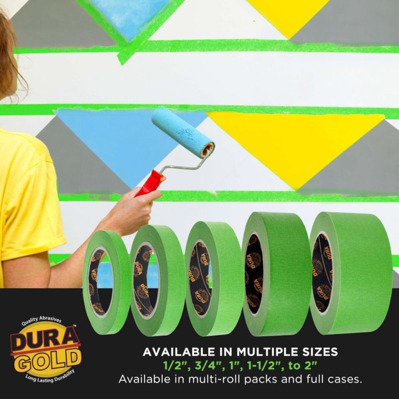 Cinta de enmascarar automotriz Dura‑Gold Green 5 cm caja de 18 rollos