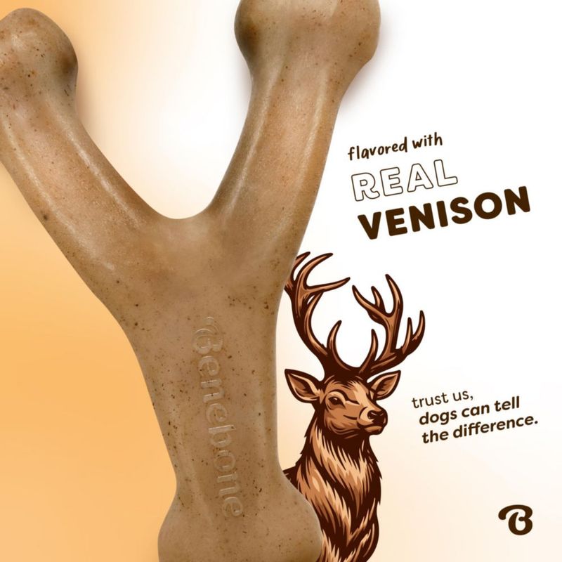 Juguete de masticar para perro Benebone Wishbone de venado – Tamaño pequeño