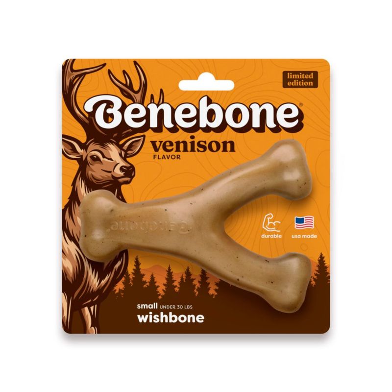 Juguete de masticar para perro Benebone Wishbone de venado – Tamaño pequeño