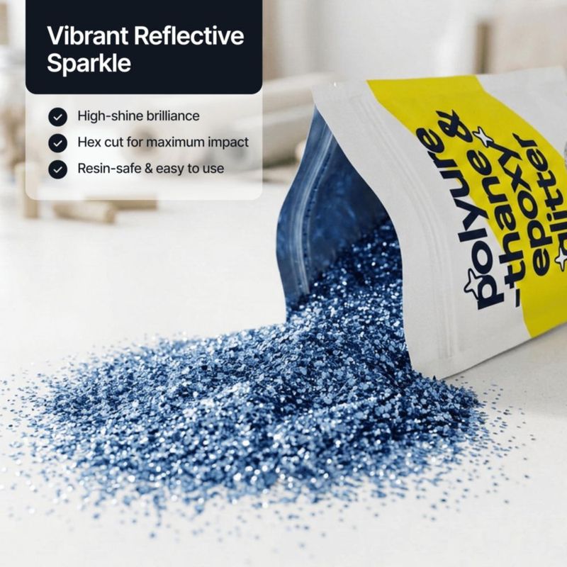 Brillantina Hemway Azure Blue 100 g fina para poliuretano y epoxi