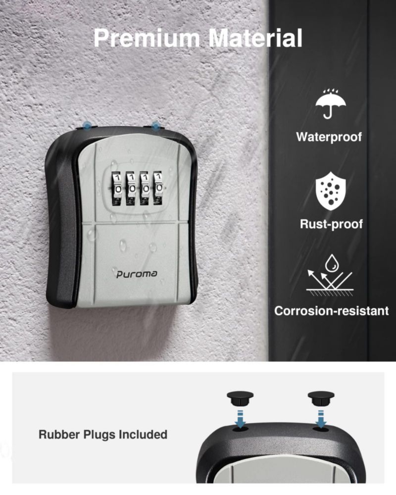 Cerradura Puroma de combinación de 4 dígitos gris para exteriores