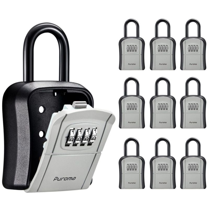 Cerradura Puroma de combinación de 4 dígitos gris para exteriores