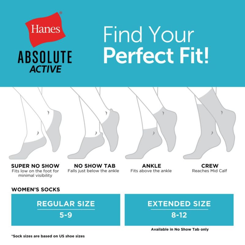 Calcetines Hanes Mujer Activos Invisibles – Pack de 4
