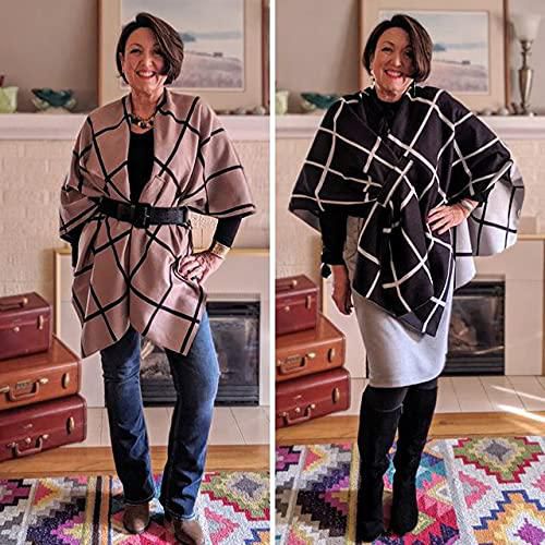 Abrigo Moss Rose 80 cm a cuadros – Poncho tipo chal