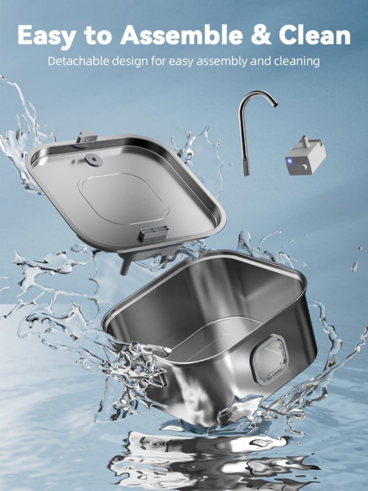 Fuente de Agua para Perro MAILOFY 12 L Acero Inoxidable Silenciosa