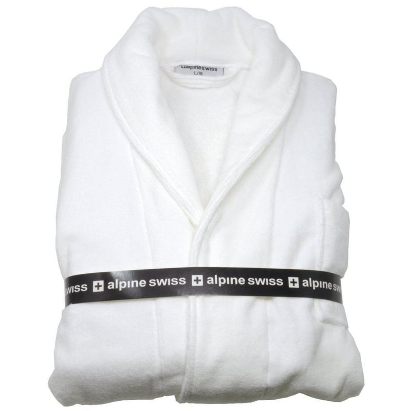 Bata de baño Alpine Swiss de algodón XL-XXL blanca súper absorbente