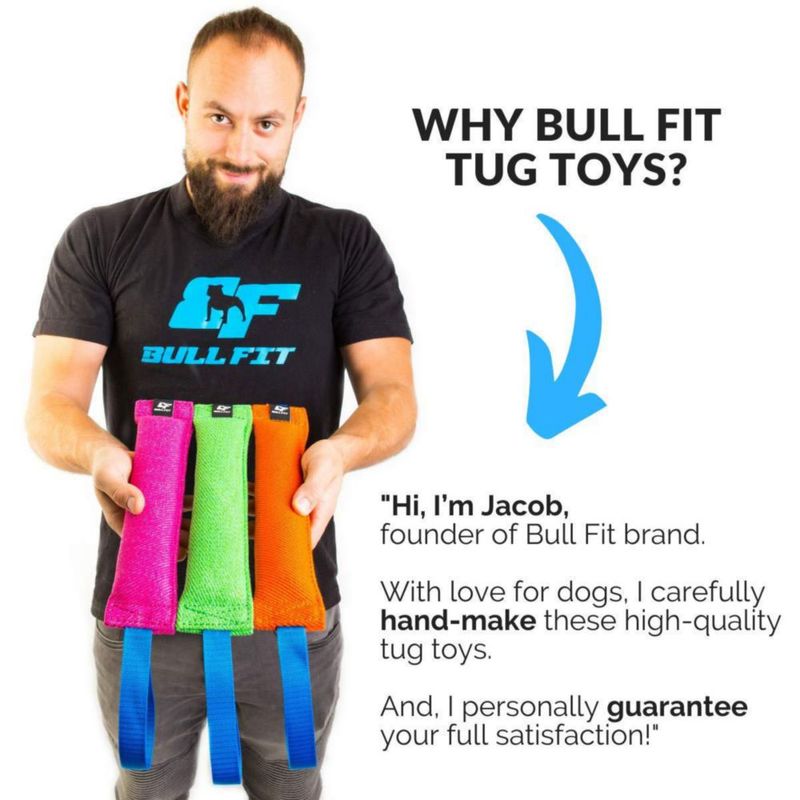 Juguete de arrastre para perros Bull Fit 30x7 cm lino francés de 2 asas