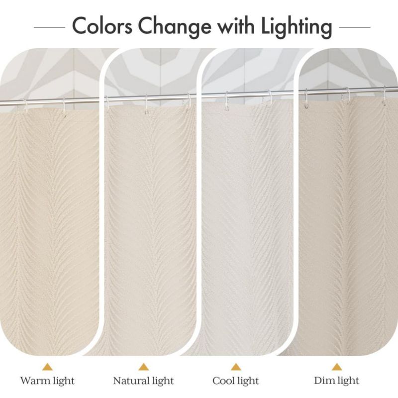 Cortina de Ducha AmazerBath 183 cm Beige con Borlas