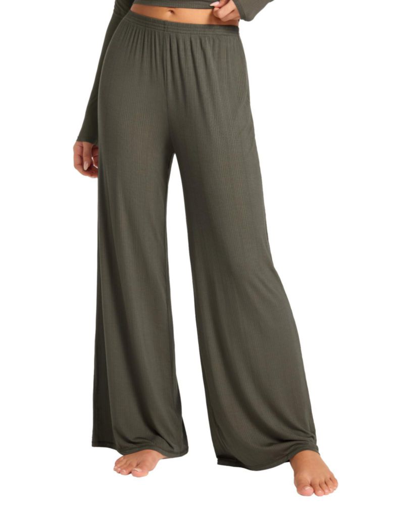 Pantalones de pijama SOULVOR talla M 74 cm modal acanalado verde musgo