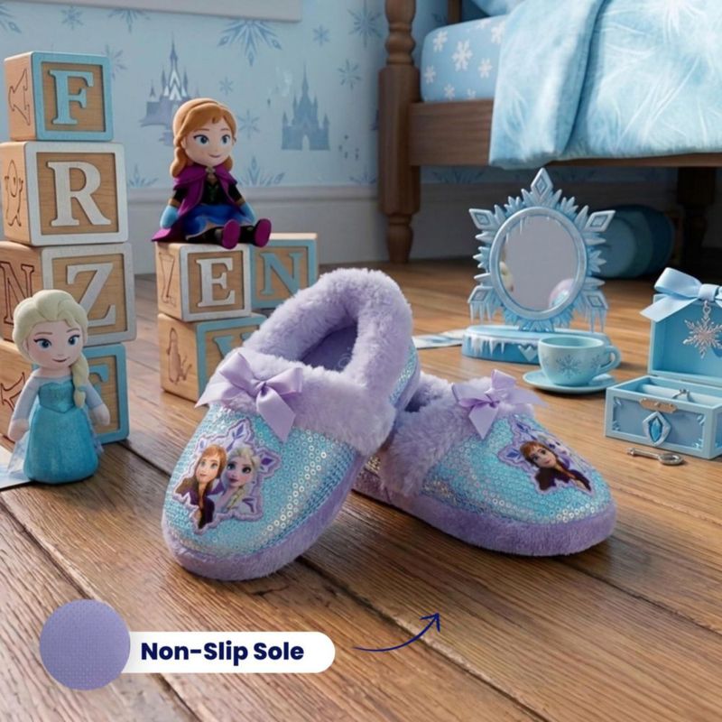 Pantufla Disney 9-10 púrpura de peluche antideslizante y esponjosa