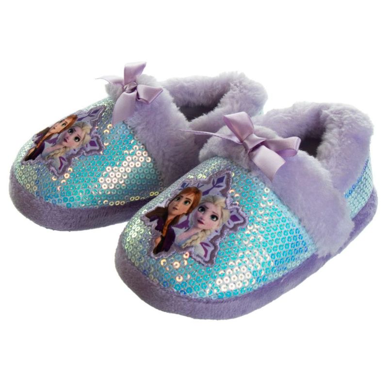 Pantufla Disney 9-10 púrpura de peluche antideslizante y esponjosa