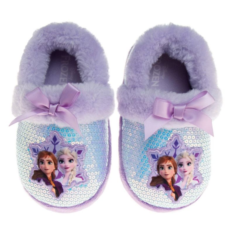 Pantufla Disney 9-10 púrpura de peluche antideslizante y esponjosa