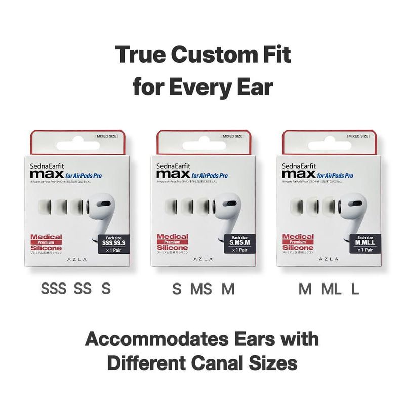 Puntas de silicona médica AZLA MAX para AirPods Pro