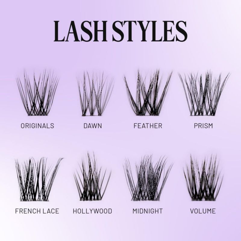 Racimos de Pestañas Lilac St. 10-12-14 mm DIY Natural