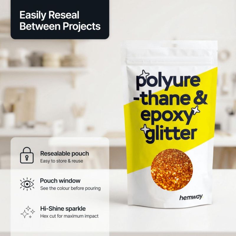 Purpurina Hemway Cobre 100 g Extra Gruesa para Resina