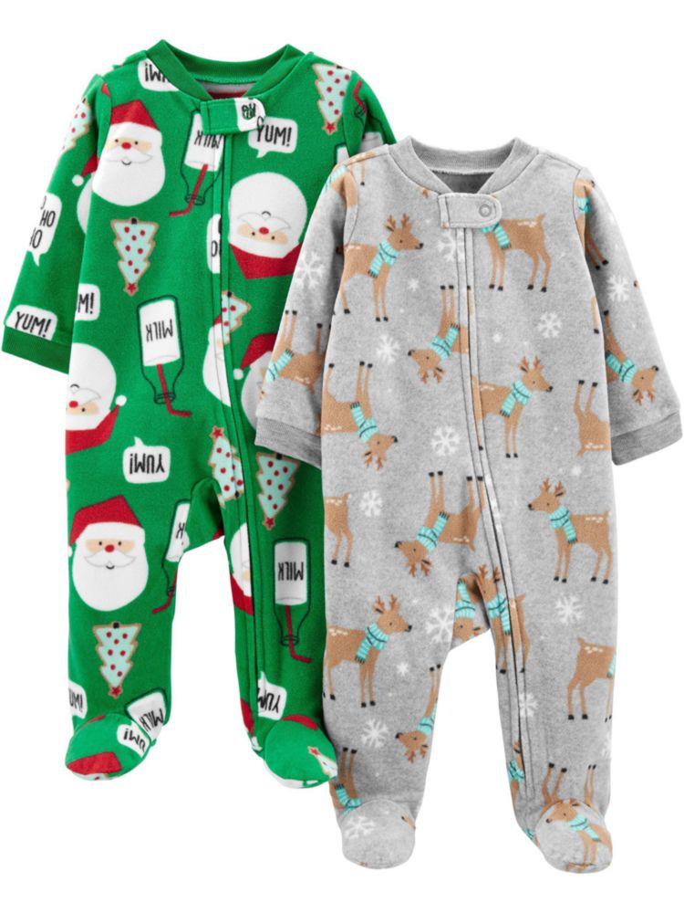 PAJAMAS Simple Joys Pack de 2 Felpa 6‑9 meses Navideñas