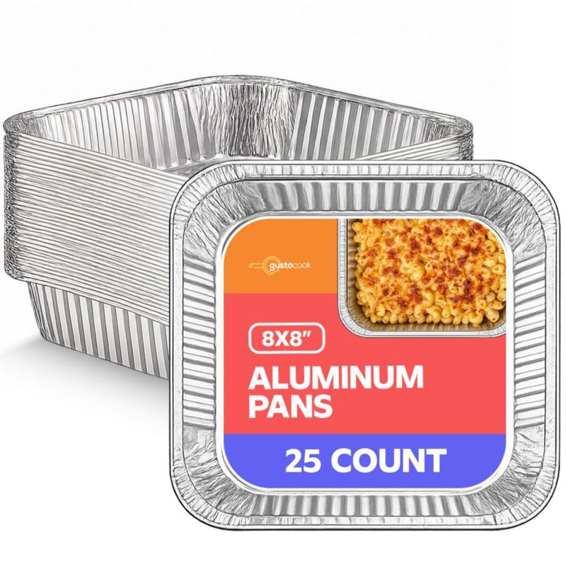 Bandeja para hornear GUSTO 20 cm 25 unidades desechables de aluminio