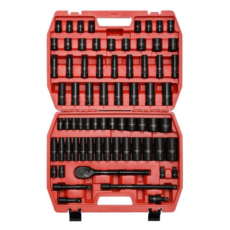 Juego de casquillos de impacto CASOMAN 70 piezas 1/2" SAE/Métrico