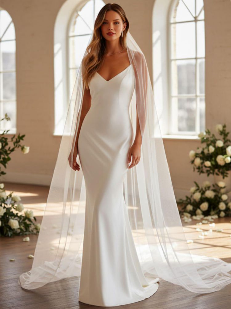 Velo de Boda HEREAD 300 cm Largo Tipo Catedral Blanco