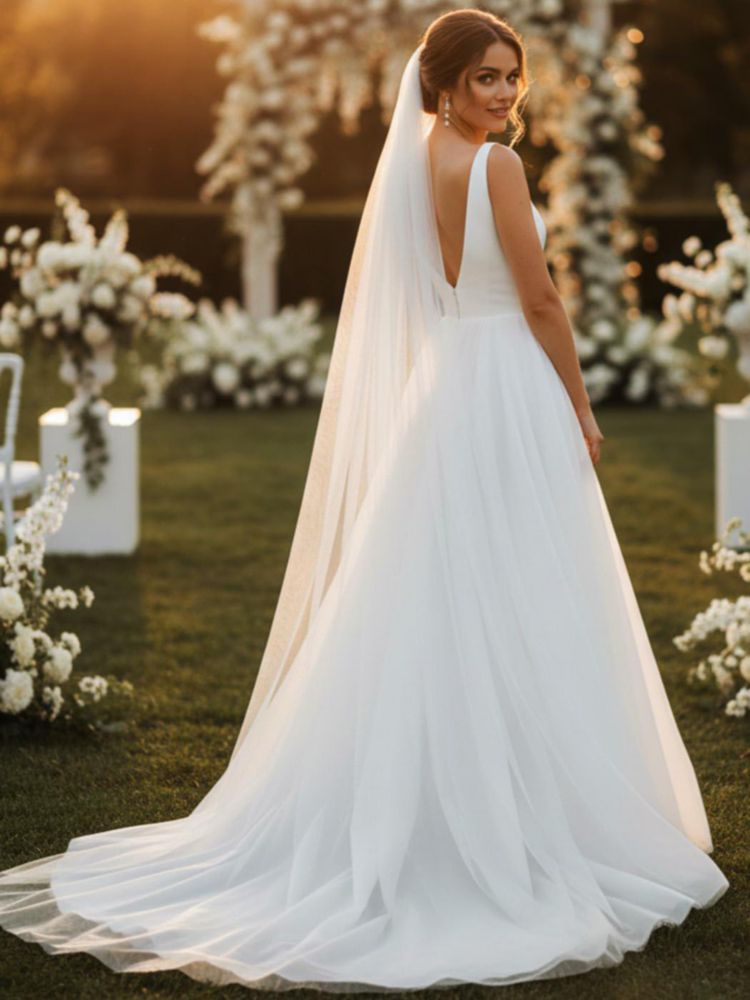 Velo de Boda HEREAD 300 cm Largo Tipo Catedral Blanco