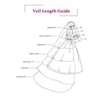 Velo de Boda HEREAD 300 cm Largo Tipo Catedral Blanco