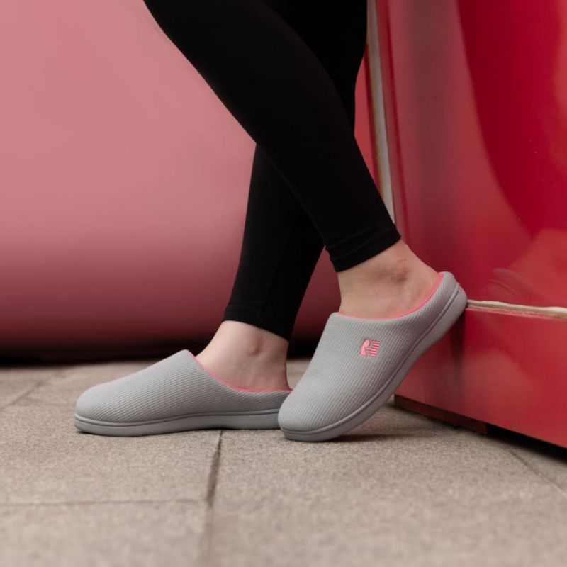 Pantufla RockDove 27-28 cm Gris/Rosa con espuma viscoelástica