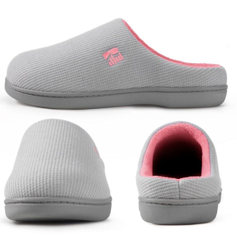 Pantufla RockDove 27-28 cm Gris/Rosa con espuma viscoelástica