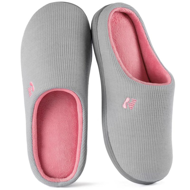 Pantufla RockDove 27-28 cm Gris/Rosa con espuma viscoelástica