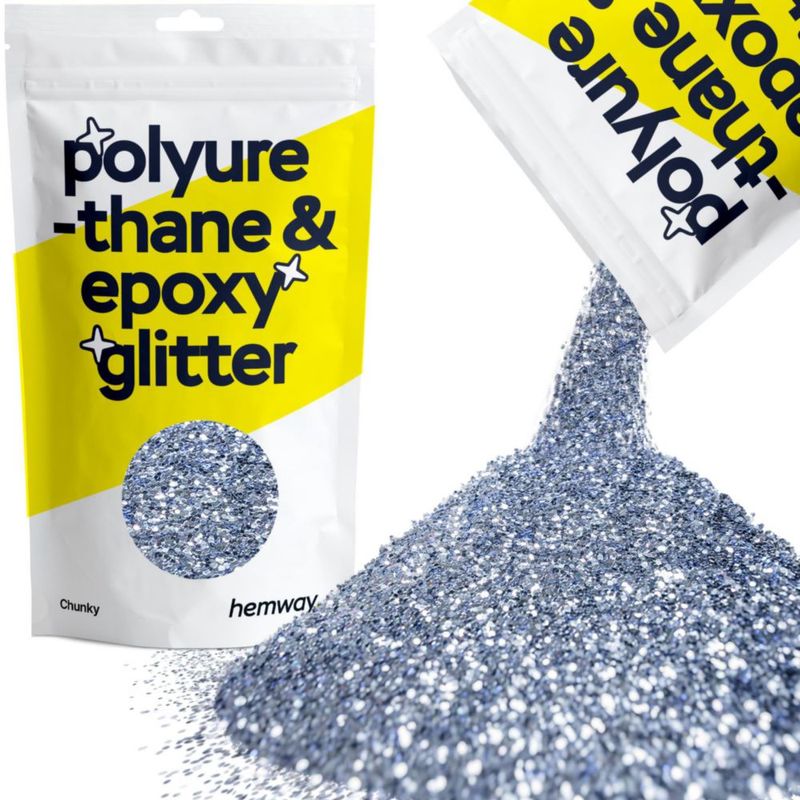 Purpurina Hemway Azul Celeste 100 g de Partículas Gruesas para Poliuretano y Resina Epoxi