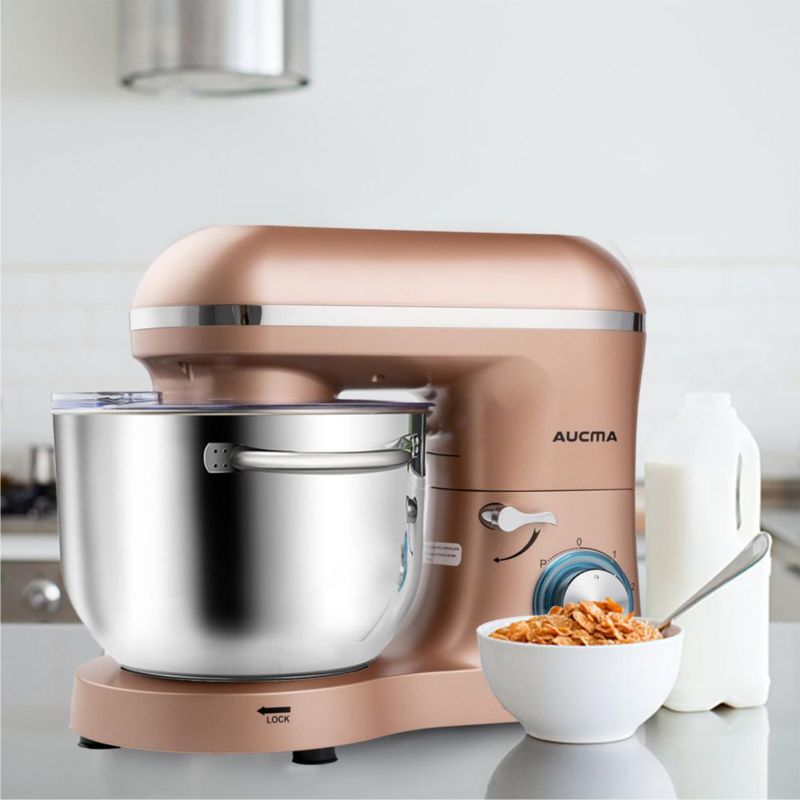 Batidora de pie Aucma 6.5QT 660W 6 velocidades Champagne
