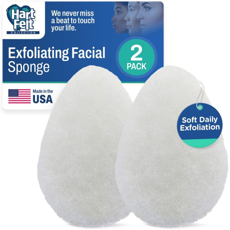 HartFelt Paquete de 2 Esponjas Faciales Reutilizables Exfoliantes