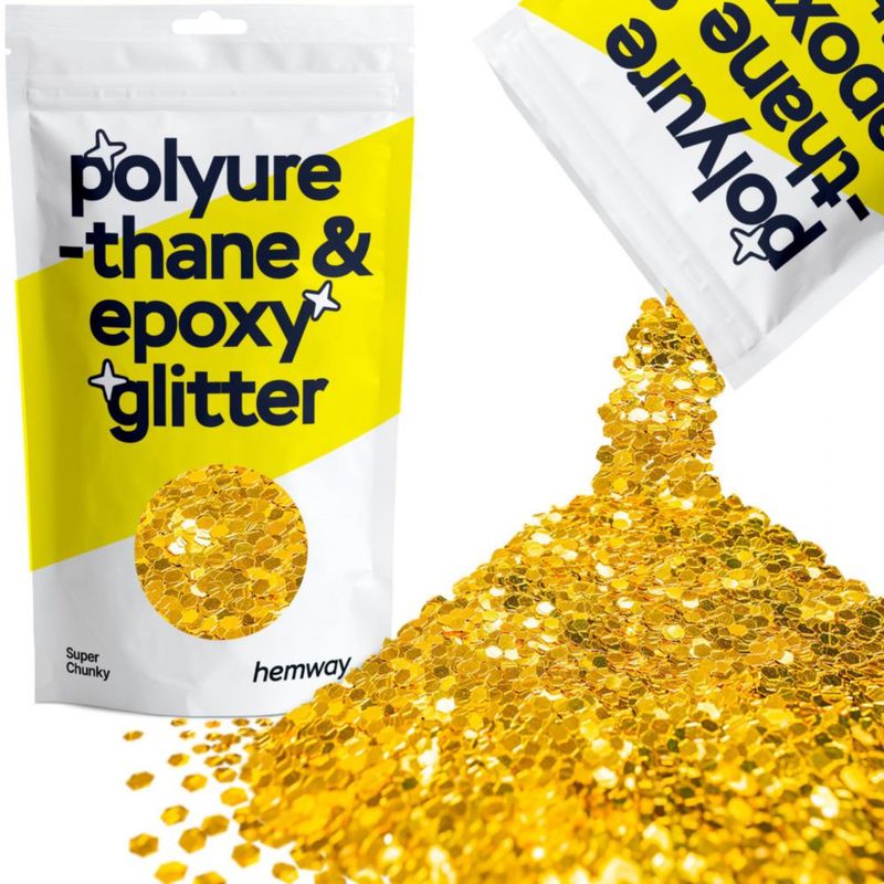 Purpurina Hemway 100 g Oro – Flocos Super Gruesos para Resina