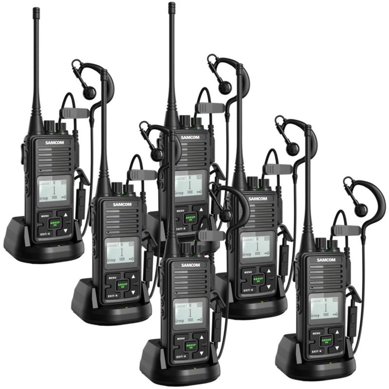Radios de dos vías SAMCOM FPCN10A pack de 6 con auriculares