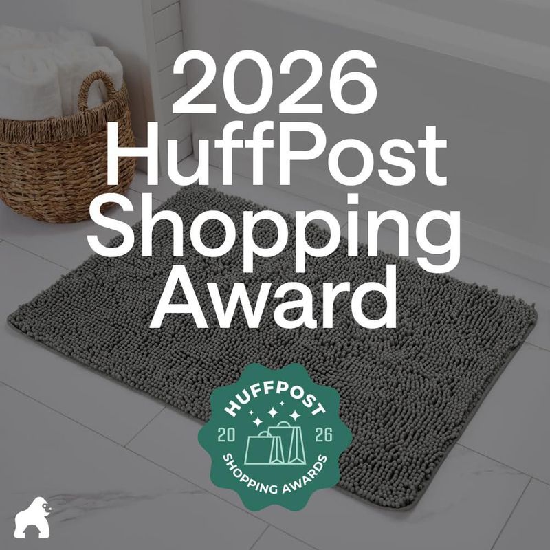 Alfombra de Baño GORILLA GRIP 122x61 cm Gris Chenille Absorbente