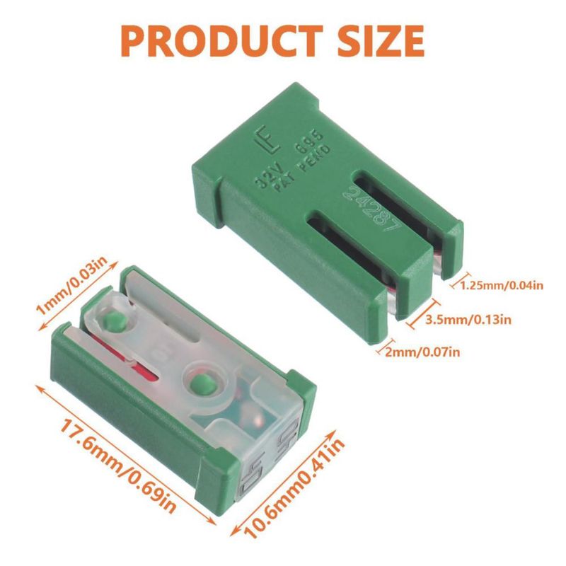 Fusible JAMHER 40A 32V paquete de 10 mini cartucho MCASE