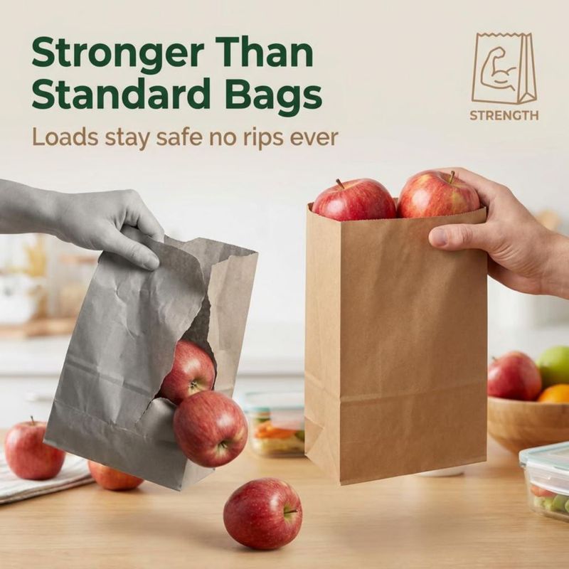 Bolsas de almuerzo Mr Miracle 100 unidades 25 × 13 × 8 cm kraft marrón