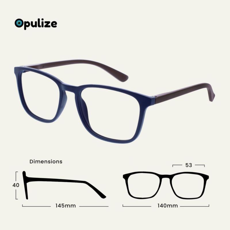 Gafas de Lectura OPULIZE Azul +2.5 con Bisagras de Resorte