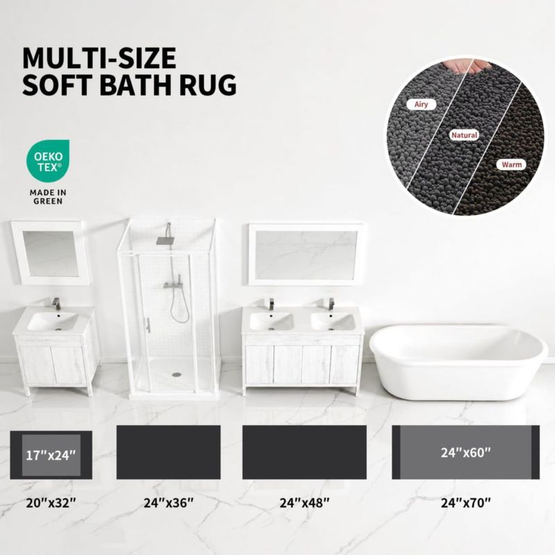 Alfombra de baño ILANGO 81x51 cm Gris Oscuro Chenille