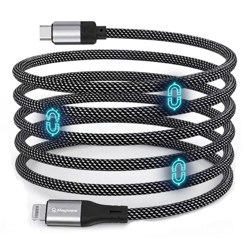 Cable Magnético Enrollable USB‑C a Lightning Magtame de 15 m