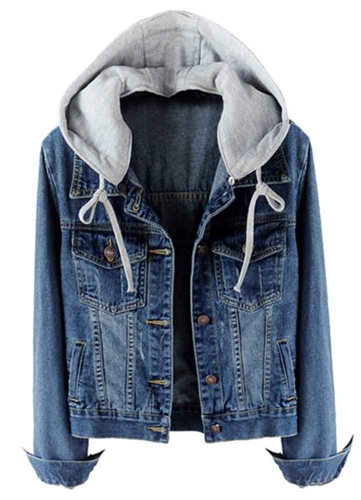 Chaqueta Vaquera LifeShe con Capucha Desmontable Casual