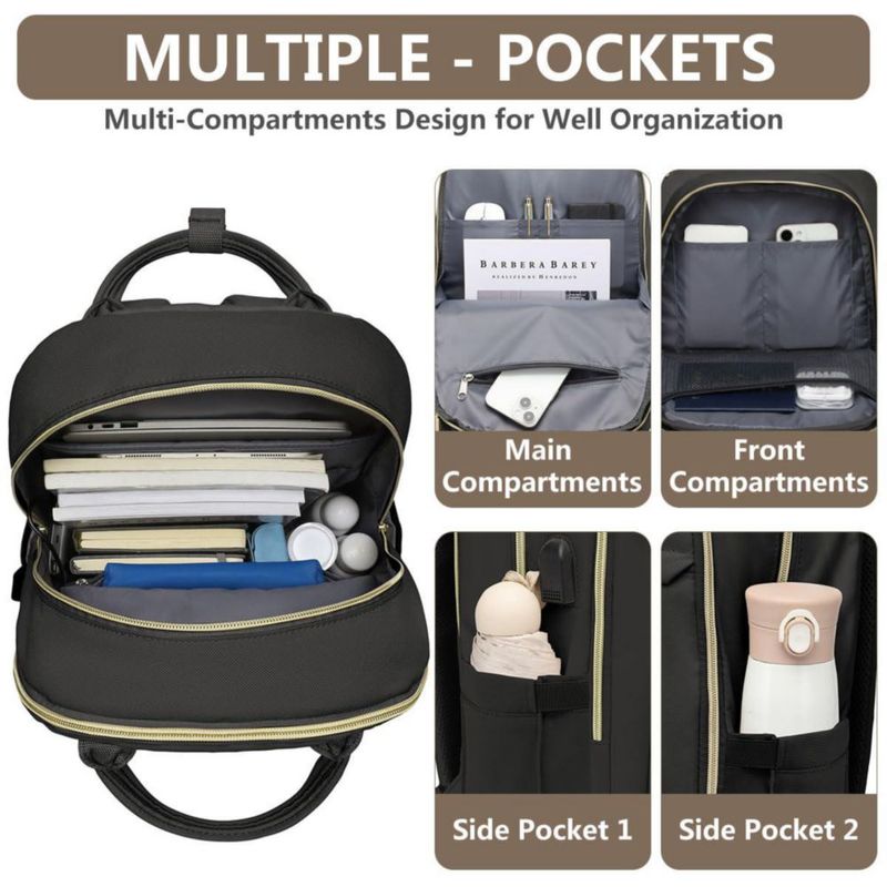 Mochila bagswan 30L 17.3" USB impermeable negra