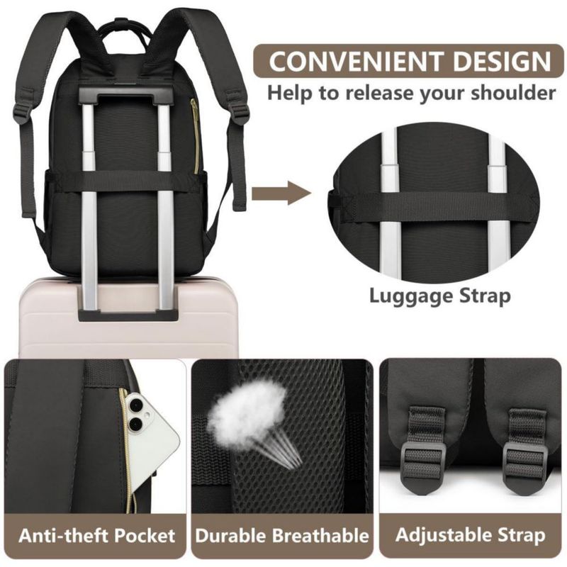 Mochila bagswan 30L 17.3" USB impermeable negra