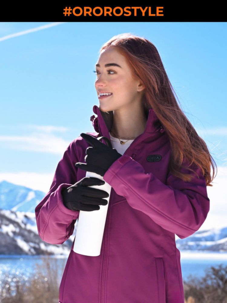 Chaqueta Calefactable ORORO para Mujer - 5 Zonas - Púrpura - Talla L