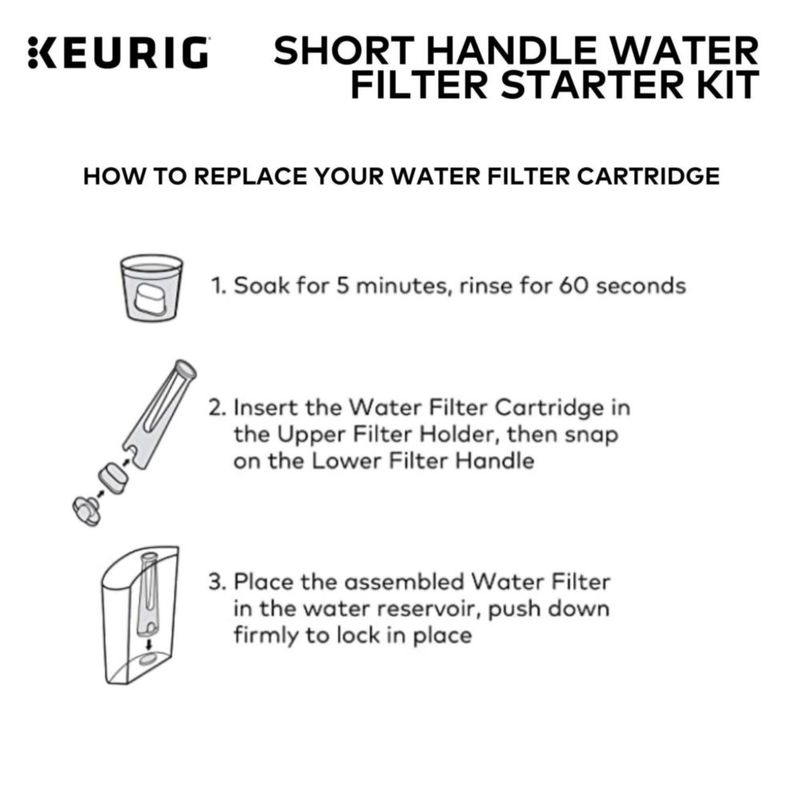 Kit de inicio de filtro de agua Keurig con mango corto