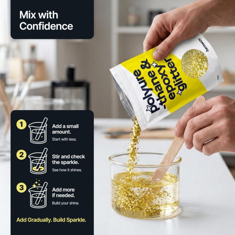 Purpurina Hemway Oro 100 g Granulosa para Resina de Poliuretano y Epoxi
