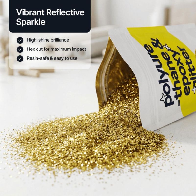 Purpurina Hemway Oro 100 g Granulosa para Resina de Poliuretano y Epoxi