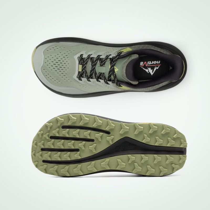 Zapatillas de trail running NORTIV 8 talla 13 verde claro con puntera ancha