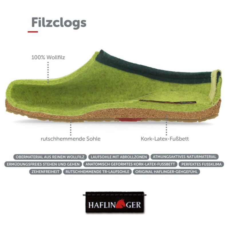 Zueco de fieltro HAFLINGER GZL gris carbón (77) EU 42